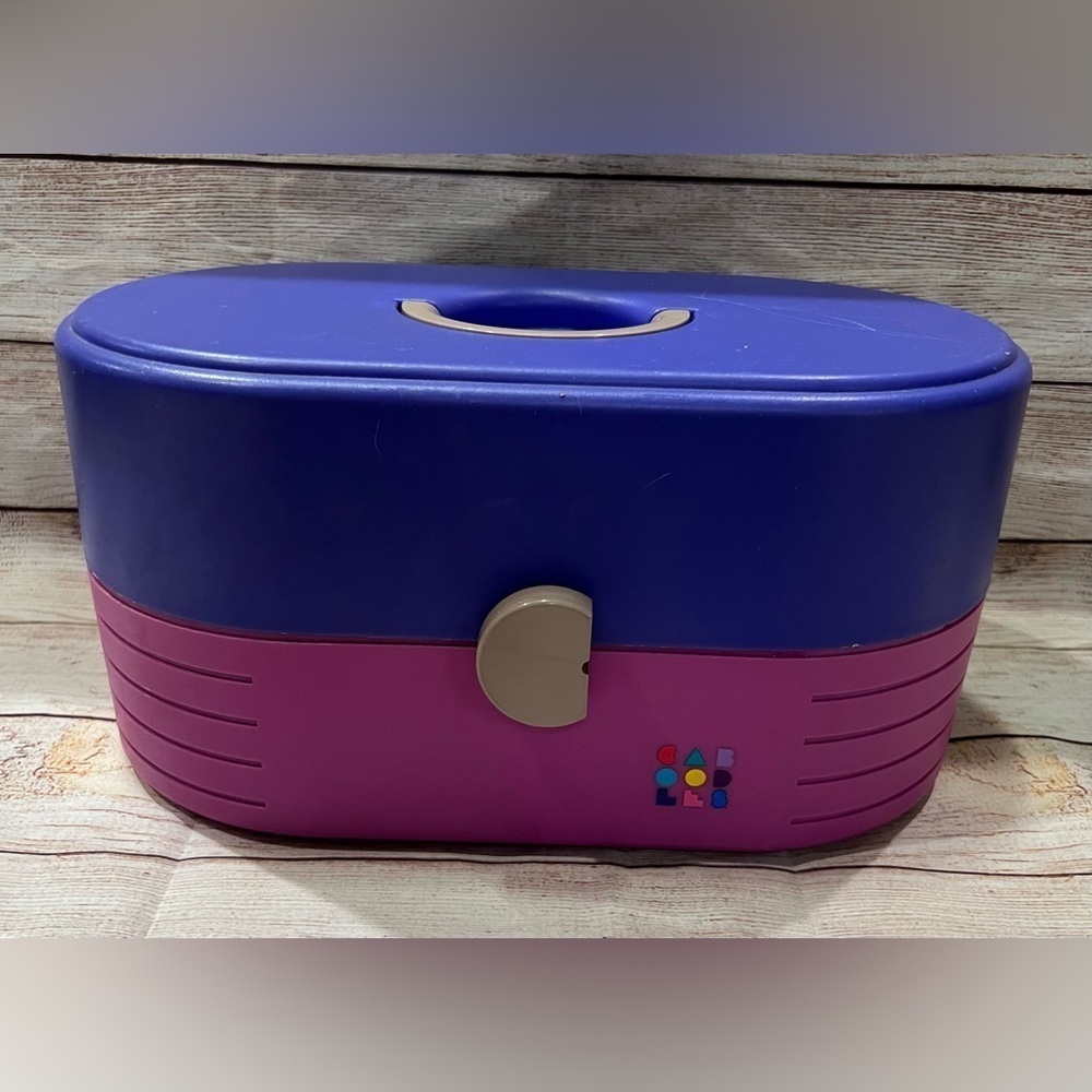 Caboodles Cosmetic Makeup Case 2642 Purple 80s Vintage w/ Mirror